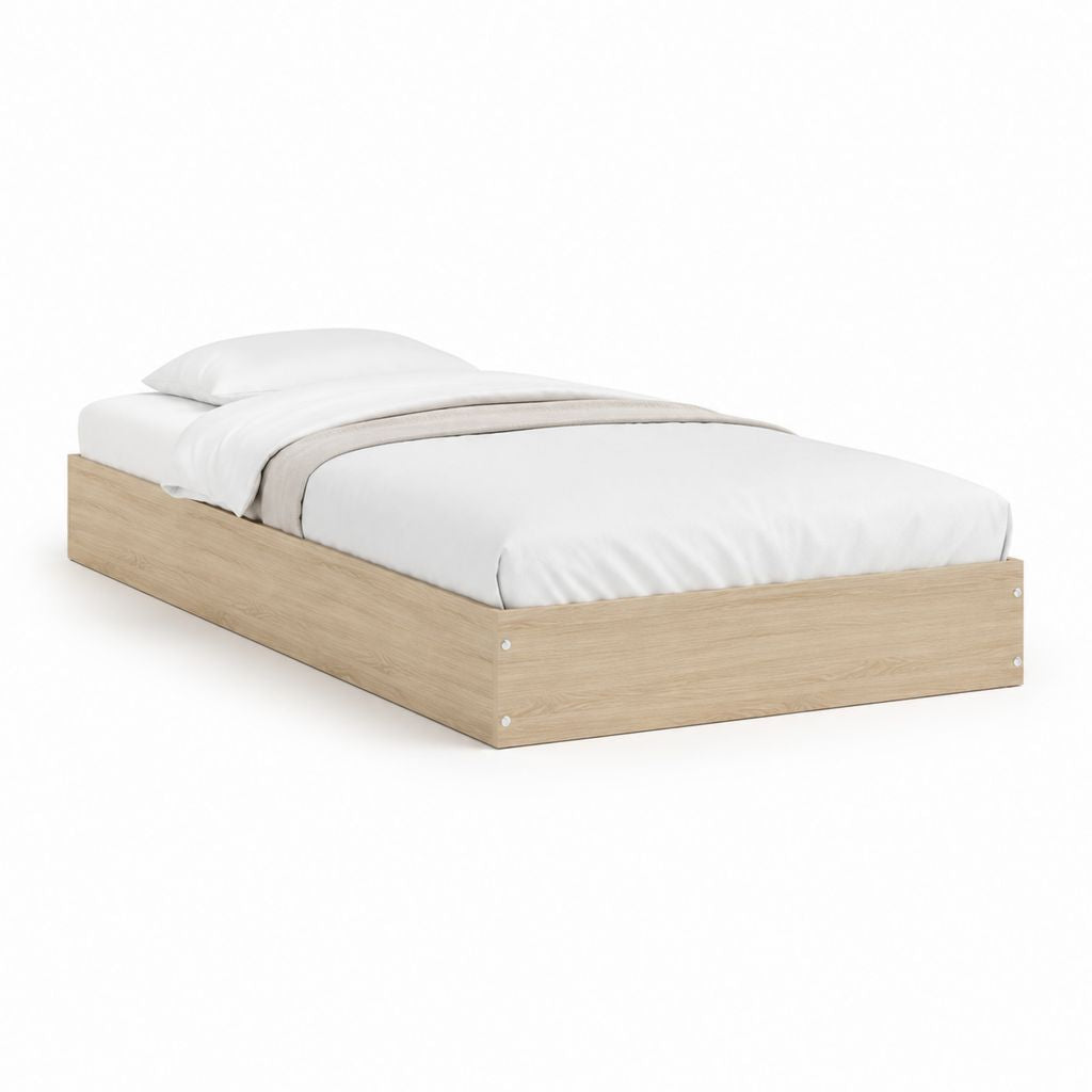 Einzelbett Bettgestell Eiche Dekor Spanplatte rechteckig 90 x 200 cm