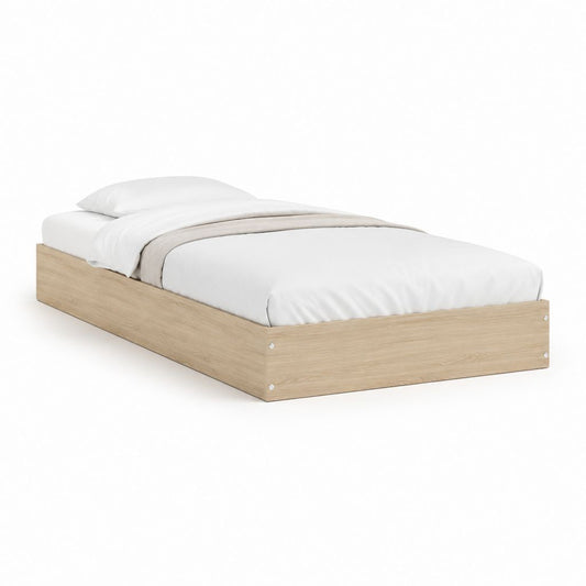 Einzelbett Bettgestell Eiche Dekor Spanplatte rechteckig 90 x 200 cm
