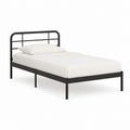 Metallbett Bettgestell Schwarz pulverbeschichteter Stahl rechteckig 90 x 200 cm