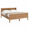 Doppelbett Bettgestell Natur aus massivem Eichenholz rechteckig 160 x 200 cm