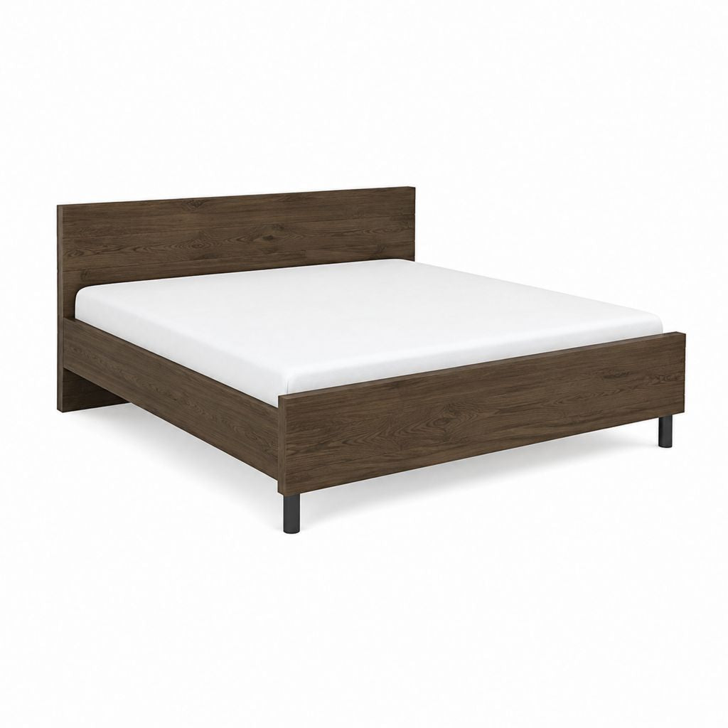 Doppelbett Bettgestell Dunkelbraun Spanplatte rechteckig 160 x 200 cm