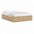 Stauraumbett Doppelbett mit 4 Schubladen in Eiche furniert MDF 160 x 200 cm