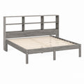 Bettgestell mit Regal-Kopfteil Grau Holzwerkstoff 140 x 200 cm