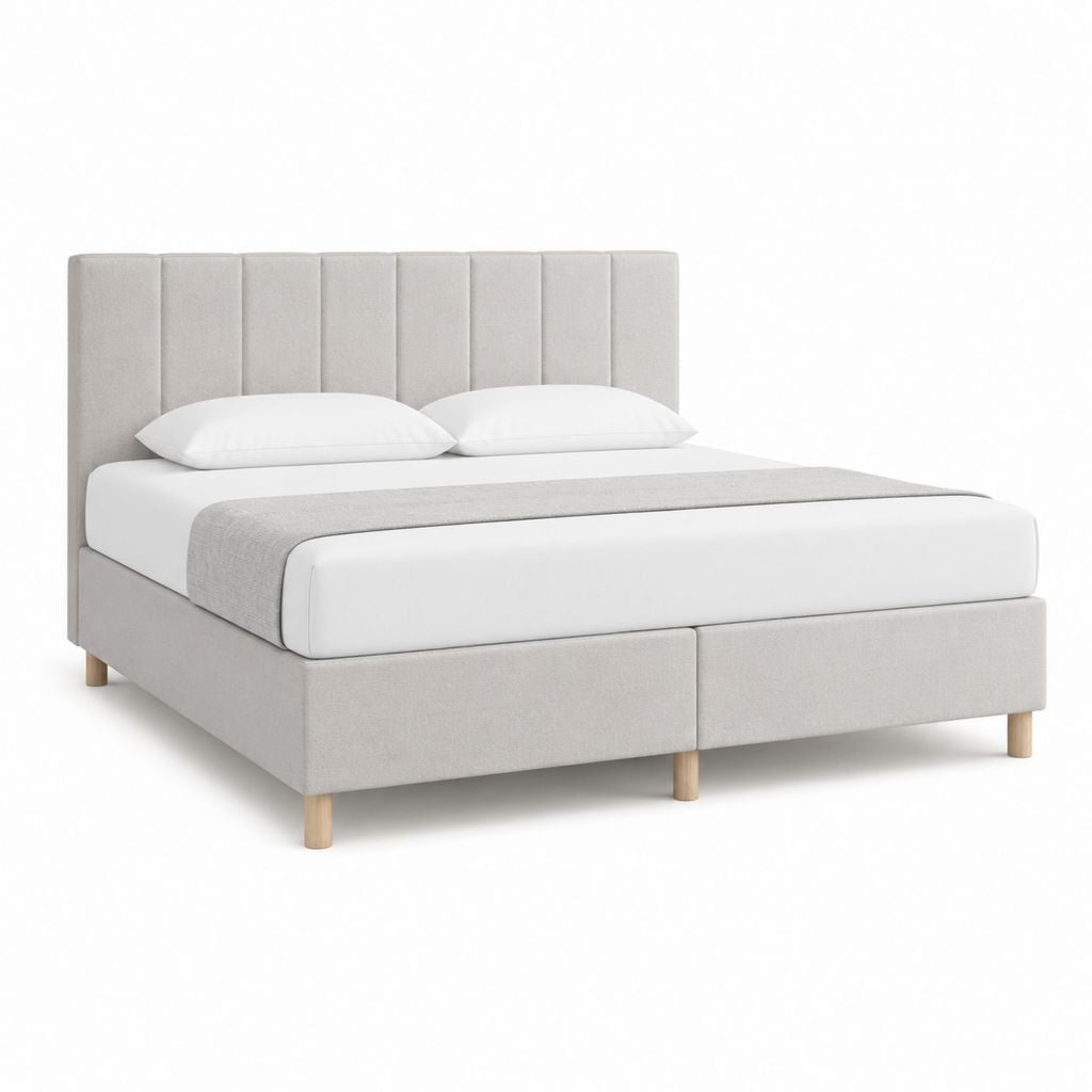 Polsterbett Doppelbett Hellgrau Polyester rechteckig 160 x 200 cm