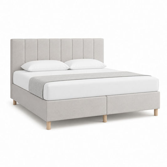Polsterbett Doppelbett Hellgrau Polyester rechteckig 160 x 200 cm