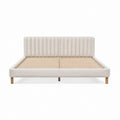 Polsterbettgestell Beige mit Polyesterbezug und Lattenrost 160 x 200 cm