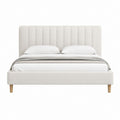 Polsterbett Doppelbett Cremeweiß Polyester Rechteckig Liegefläche 160 x 200 cm