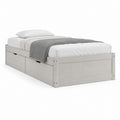 Einzelbett mit 2 Schubladen Grau Eiche Spanplatte 90 x 200 cm