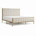 Polsterbett Bettgestell Creme Gold Stahl 160 x 200 cm