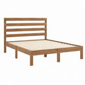 Doppelbett Bettgestell Braun aus Kiefer Massivholz mit Lattenrost 140 x 200 cm